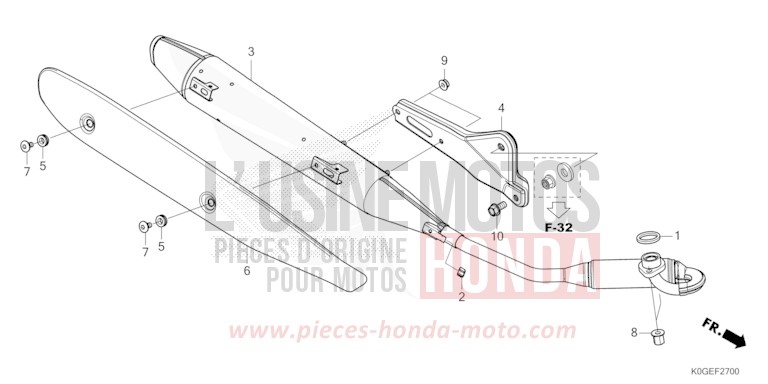 EXHAUST MUFFLER for C125A PEARL CADET GRAY (NHB95) from 2022