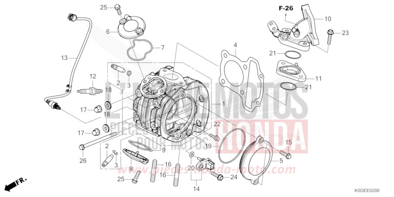 TESTATA per C125A PEARL NEBULA RED (R376) del 2022