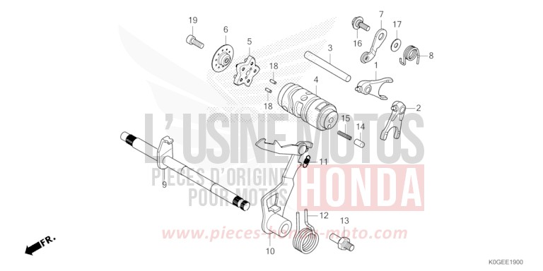 GEARSHIFT DRUM for C125A PEARL NEBULA RED (R376) from 2022