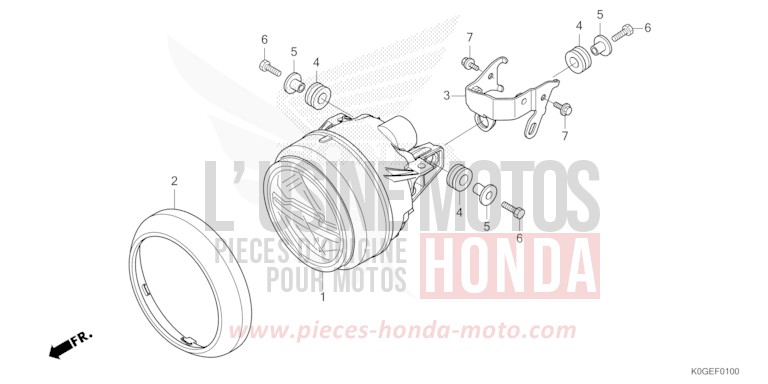 HEADLIGHT for C125A PEARL NEBULA RED (R376) from 2022