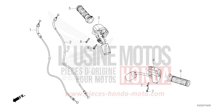 HANDLE SWITCH/CABLE for C125A PEARL NEBULA RED (R376) from 2022