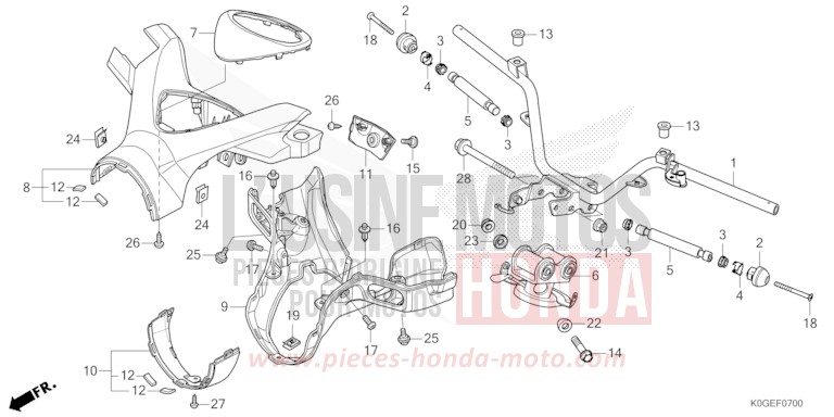HANDLE PIPE/HANDLE COVER for C125A PEARL NEBULA RED (R376) from 2022