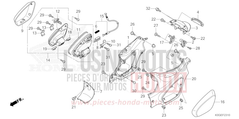 BODY COVER for C125A PEARL NEBULA RED (R376) from 2022