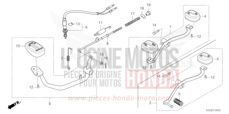 PEDALE per C125A PEARL NEBULA RED (R376) del 2022