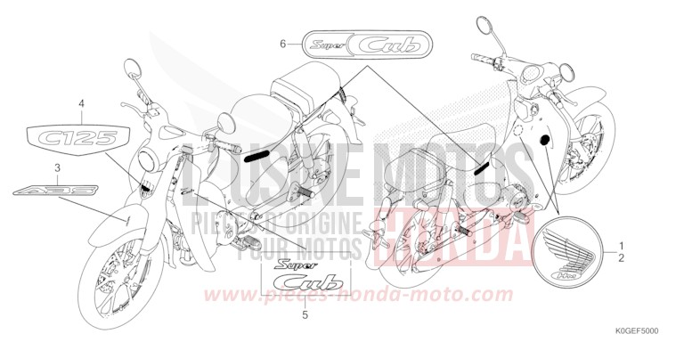 MARK/EMBLEM for C125A PEARL NEBULA RED (R376) from 2022