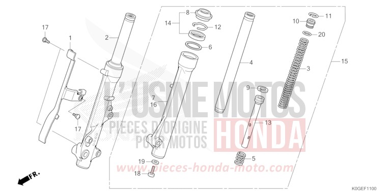 FRONT FORK for C125A PEARL NILTAVA BLUE (PB415) from 2022