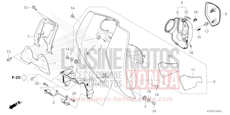 FRONT COVER/LEG SHIELD for C125A PEARL NILTAVA BLUE (PB415) from 2022