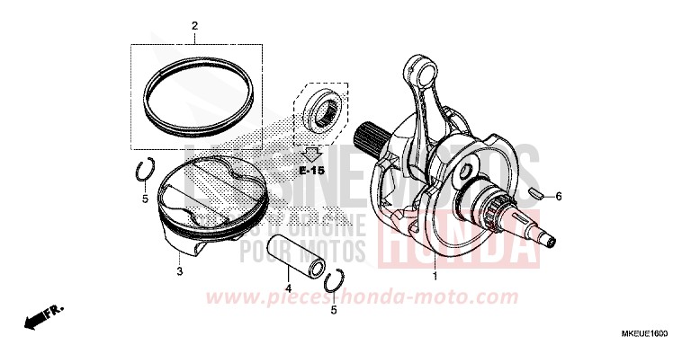 CRANKSHAFT/PISTON for CRF450L EXTREME RED (R292) from 2019