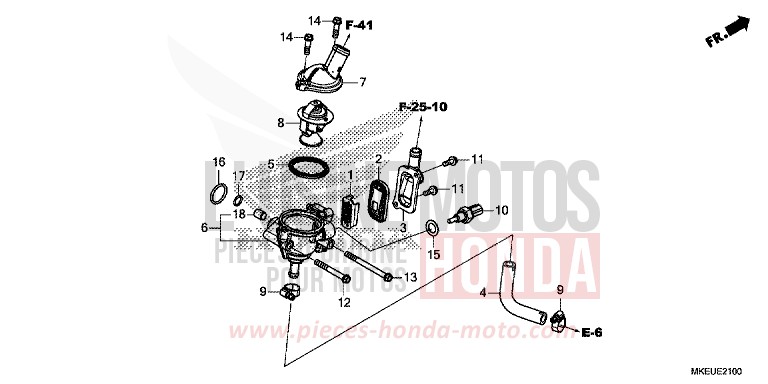 THERMOSTAT/HOSE for CRF450L EXTREME RED (R292) from 2019