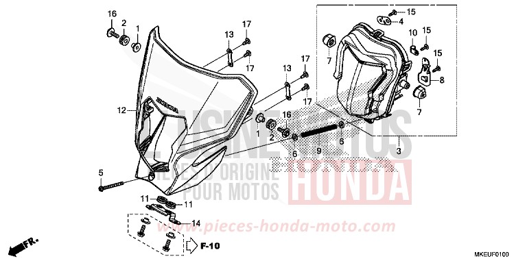 FARO per CRF450L EXTREME RED (R292) del 2019