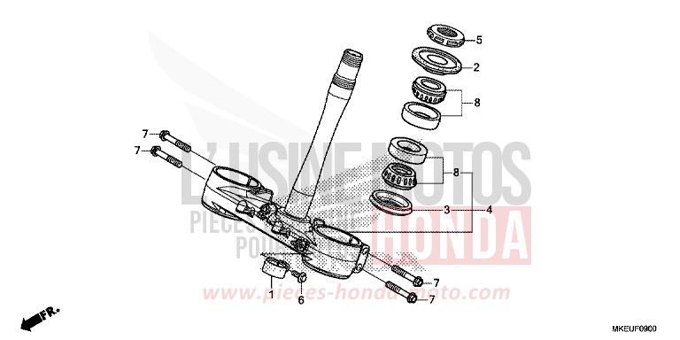 STEERING STEM for CRF450L EXTREME RED (R292) from 2019