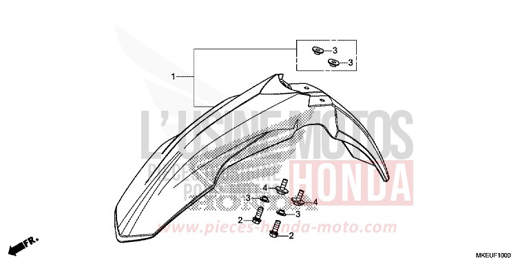 FRONT FENDER for CRF450L EXTREME RED (R292) from 2019