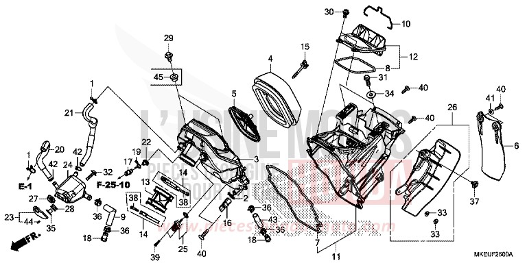 AIR CLEANER for CRF450L EXTREME RED (R292) from 2019