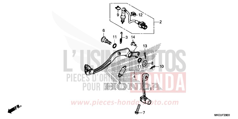 PEDAL for CRF450L EXTREME RED (R292) from 2019