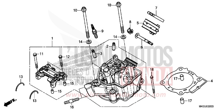 TESTATA per CRF450L EXTREME RED (R292) del 2020