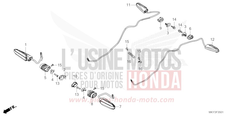 WINKER (CBR650RA) for CBR650R MAT GUNPOWDER BLACK METALLIC (NH436) from 2022