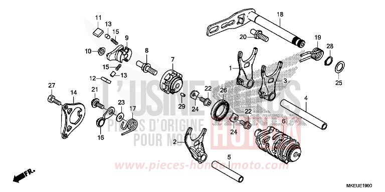 GEARSHIFT DRUM for CRF450L EXTREME RED (R292) from 2020