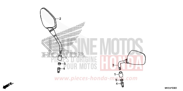 MIRROR for CRF450L EXTREME RED (R292) from 2020