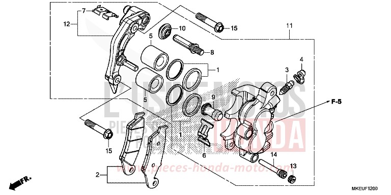 FRONT BRAKE CALIPER for CRF450L EXTREME RED (R292) from 2020