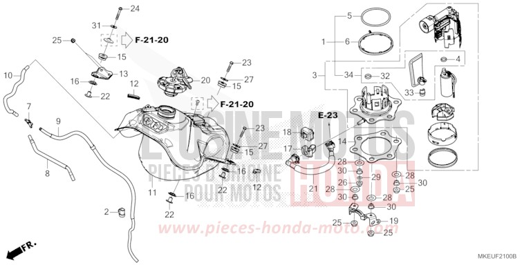 FUEL TANK for CRF450L EXTREME RED (R292) from 2020
