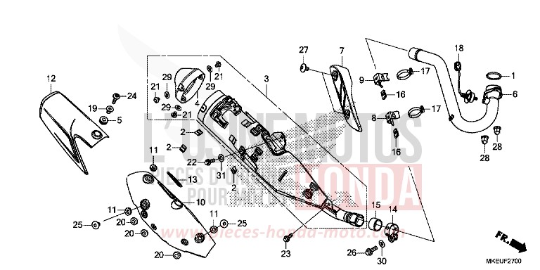 EXHAUST MUFFLER for CRF450L EXTREME RED (R292) from 2020