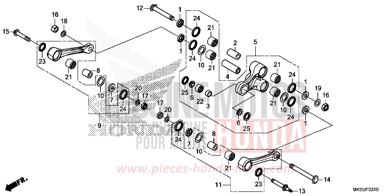CUSHION ARM for CRF450L EXTREME RED (R292) from 2020