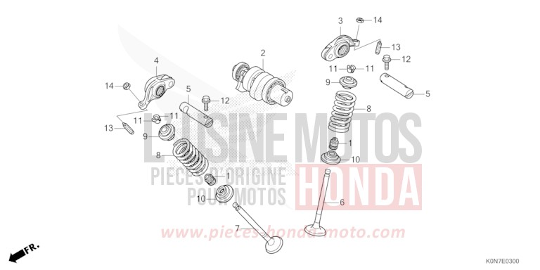CAMSHAFT/VALVE for CBF125M NOIR (NH1) from 2021