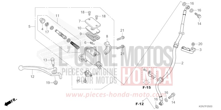 FRONT BRAKE MASTER CYLINDER for CBF125M NOIR (NH1) from 2021