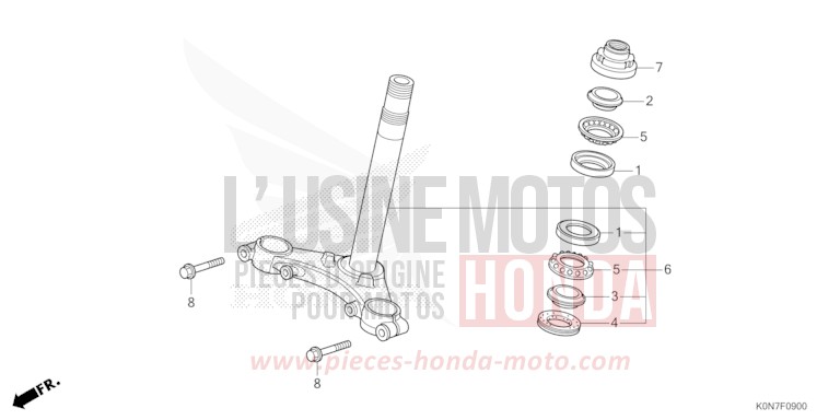 STEERING STEM for CBF125M NOIR (NH1) from 2021