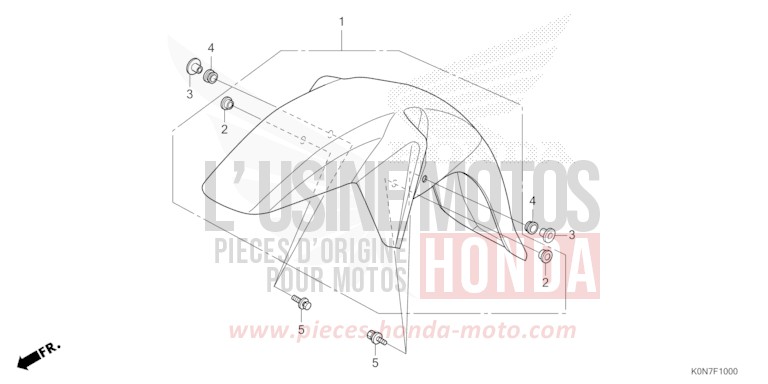 FRONT FENDER for CBF125M NOIR (NH1) from 2021