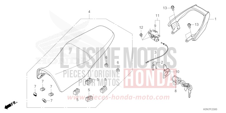 SEAT for CBF125M NOIR (NH1) from 2021