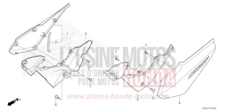 SIDE COVER for CBF125M NOIR (NH1) from 2021