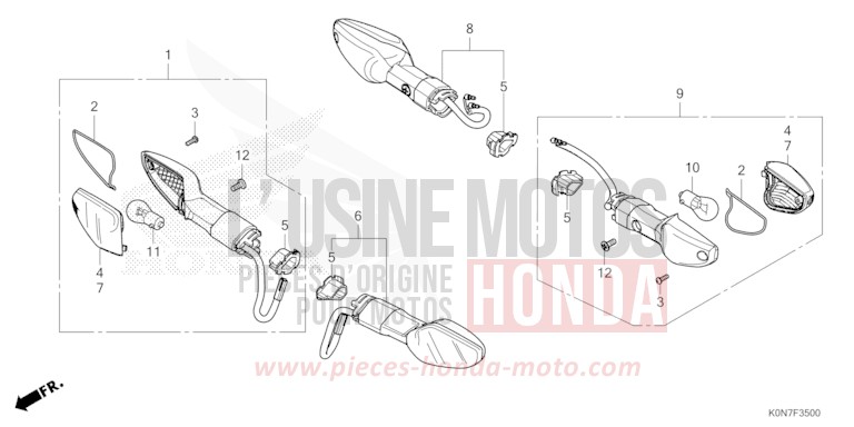 FRECCIA per CBF125M NOIR (NH1) del 2021