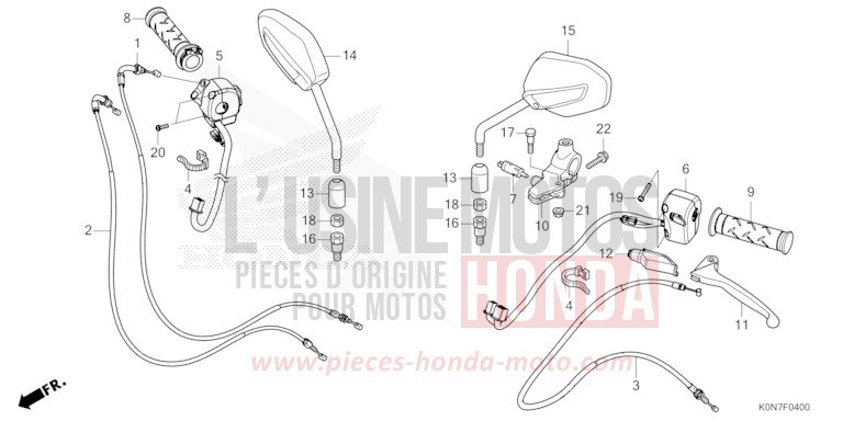 HANDLE LEVER/SWITCH/CABLE for CBF125M PEARL COOL WHITE (NHA16) from 2021