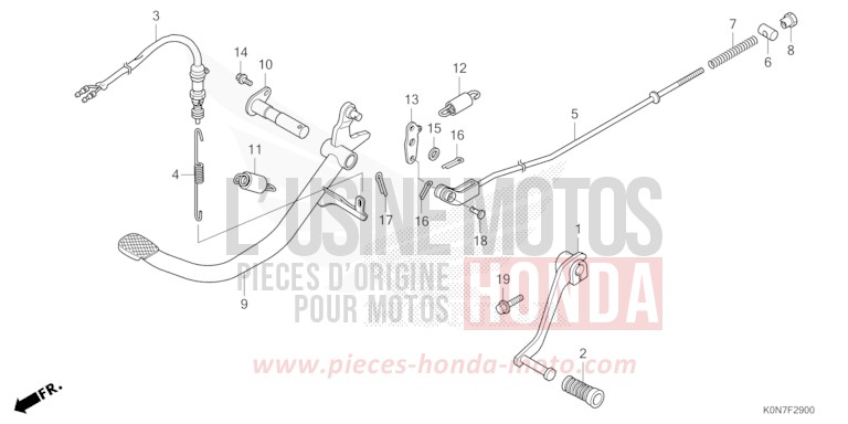 PEDAL for CBF125M PEARL COOL WHITE (NHA16) from 2021