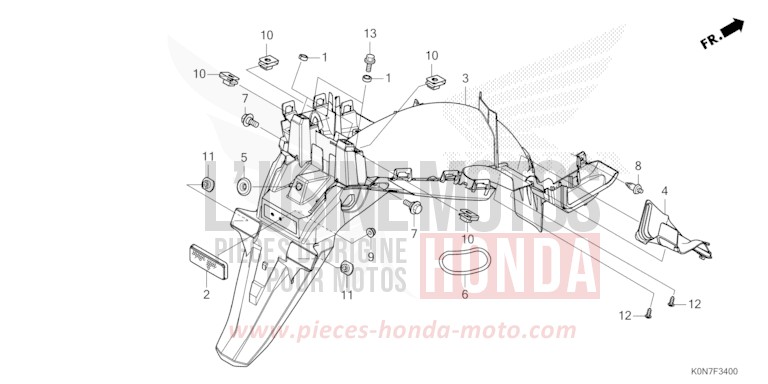 REAR FENDER for CBF125M PEARL COOL WHITE (NHA16) from 2021