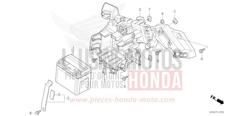 BATTERY/BATTERY BOX for CBF125M PEARL COOL WHITE (NHA16) from 2021