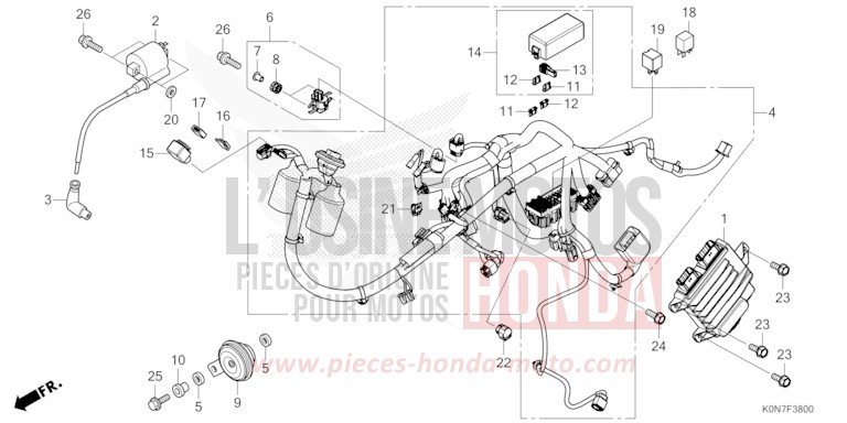 WIRE HARNESS for CBF125M PEARL COOL WHITE (NHA16) from 2021