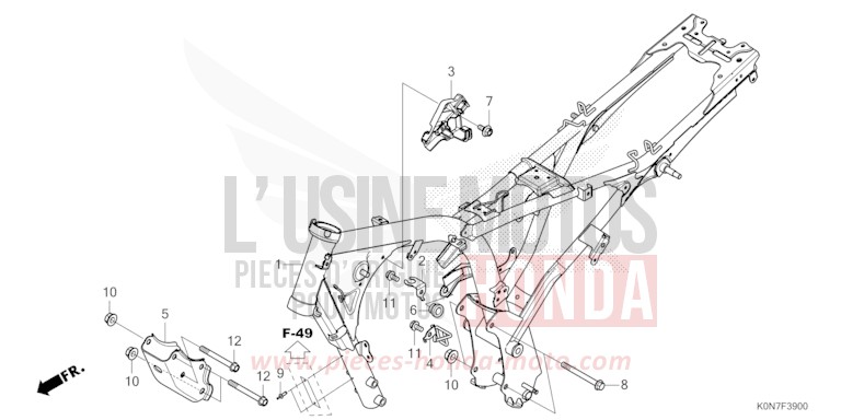 FRAME BODY for CBF125M PEARL COOL WHITE (NHA16) from 2021