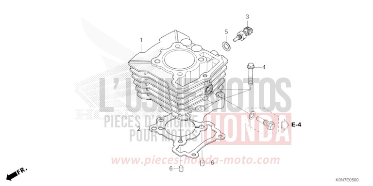 CILINDRO per CBF125M PEARL SPLENDOR RED (R369) del 2021
