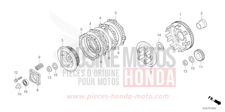 CLUTCH for CBF125M PEARL SPLENDOR RED (R369) from 2021