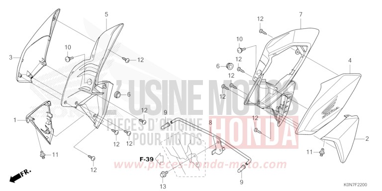 SHROUD for CBF125M PEARL SPLENDOR RED (R369) from 2021