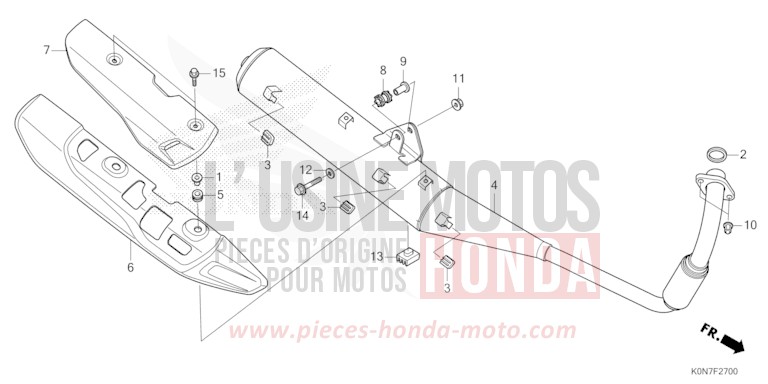 EXHAUST MUFFLER for CBF125M PEARL SPLENDOR RED (R369) from 2021