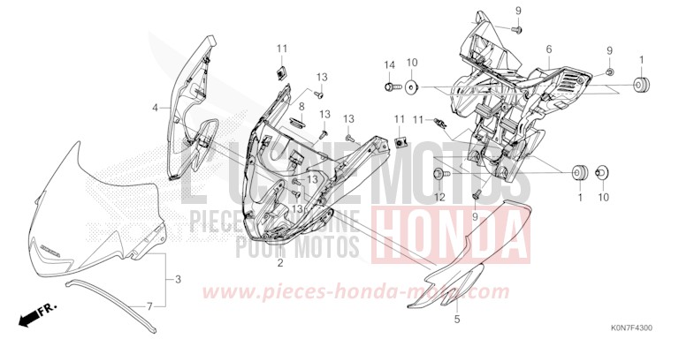 FRONT COWL for CBF125M PEARL SPLENDOR RED (R369) from 2021