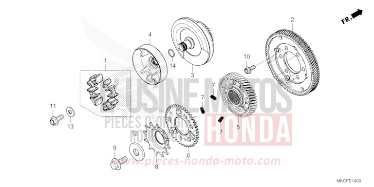 PRIMARY GEAR for GL1800 PEARL GLARE WHITE (NHB53) from 2022