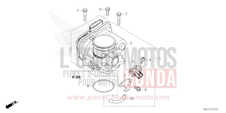 THROTTLE BODY for GL1800 PEARL GLARE WHITE (NHB53) from 2022