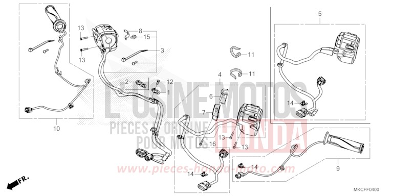 HANDLE SWITCH for GL1800 PEARL GLARE WHITE (NHB53) from 2022