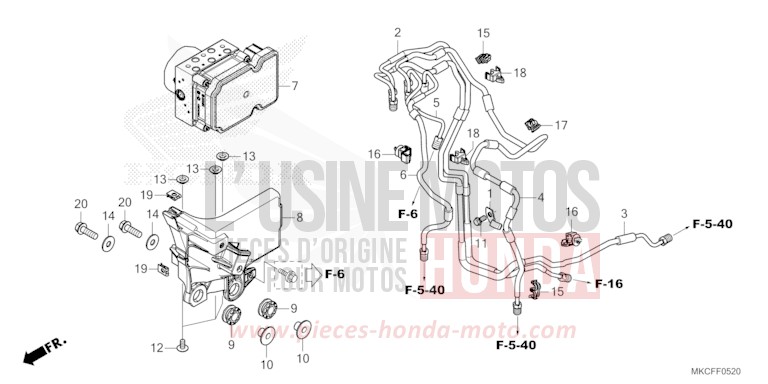 ABS MODULATOR for GL1800 PEARL GLARE WHITE (NHB53) from 2022