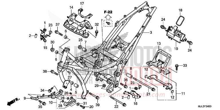 FRAME BODY for NC750XD GRAPHITE BLACK (NHB01) from 2014