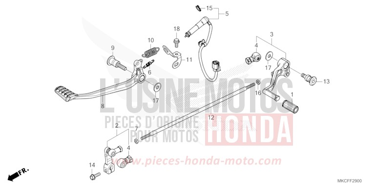 PEDAL for GL1800 PEARL GLARE WHITE (NHB53) from 2022